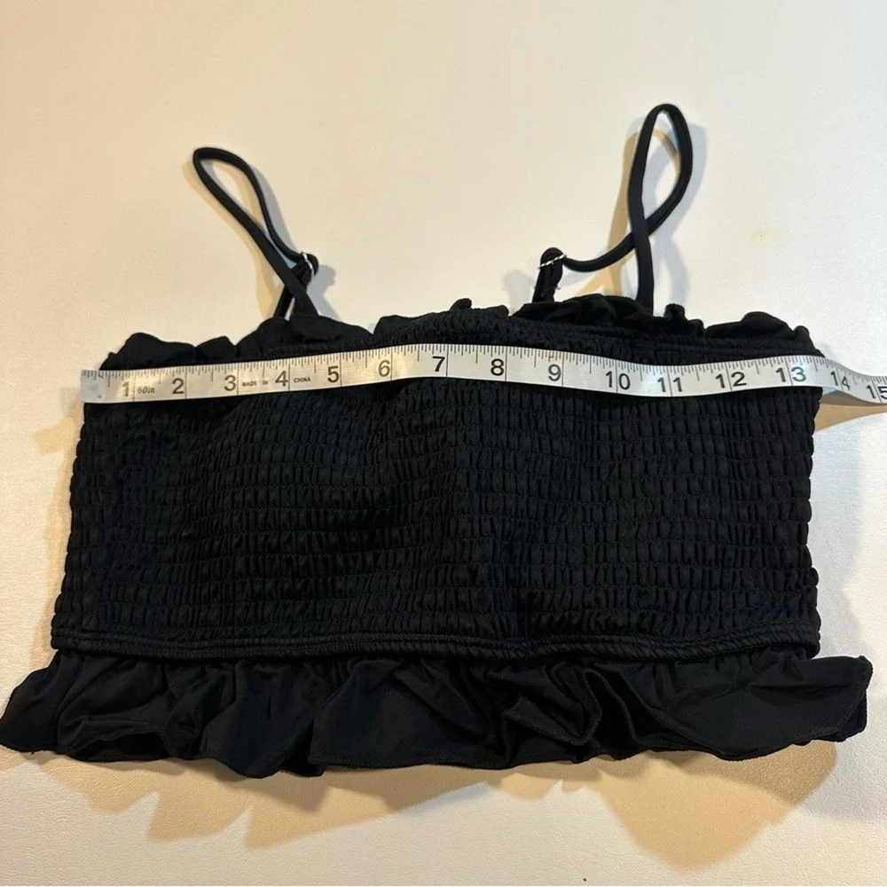 NWT Sporlike Size M Black Bandeau Top W‎ Palm Tree Print Bottom Bikini